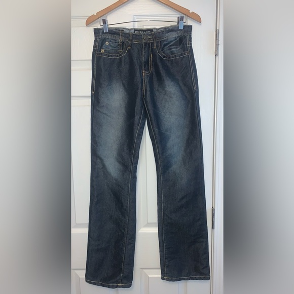 CJ Black Premium Bootcut 28 X 32 Dark Wash Blue Jeans, Cross On Pockets, Zip Fly - Picture 2 of 4